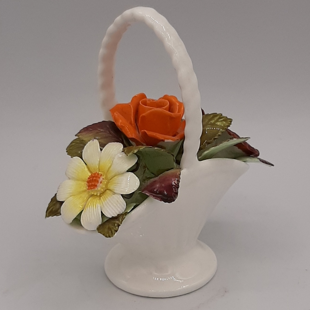 Vintage Royal Adderley Floral Bone China Floral Basket England Hand Painted